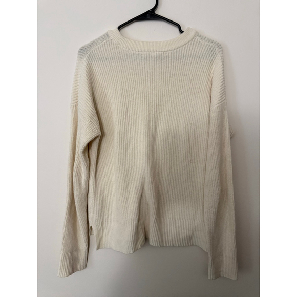 Women's Madewell M Off-White Ribbed Crew Neck Sweater - Picture 4 of 6